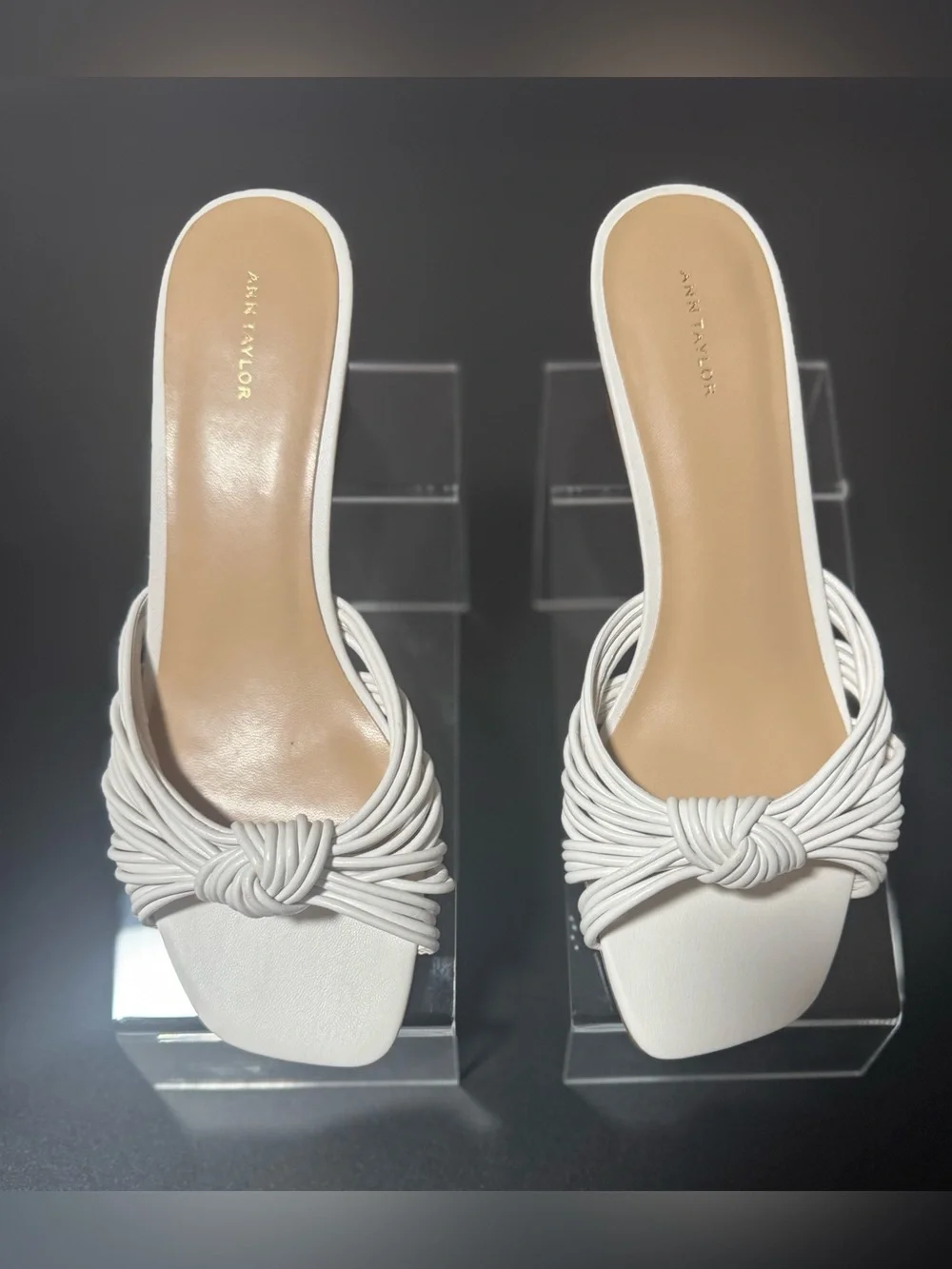 Ann Taylor Women’s White Knotted Strappy Wedge Sandal Size 9M